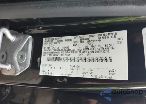 2015 Ford Escape Se from USA, damaged, VIN 1FMCU0G71FUC41180